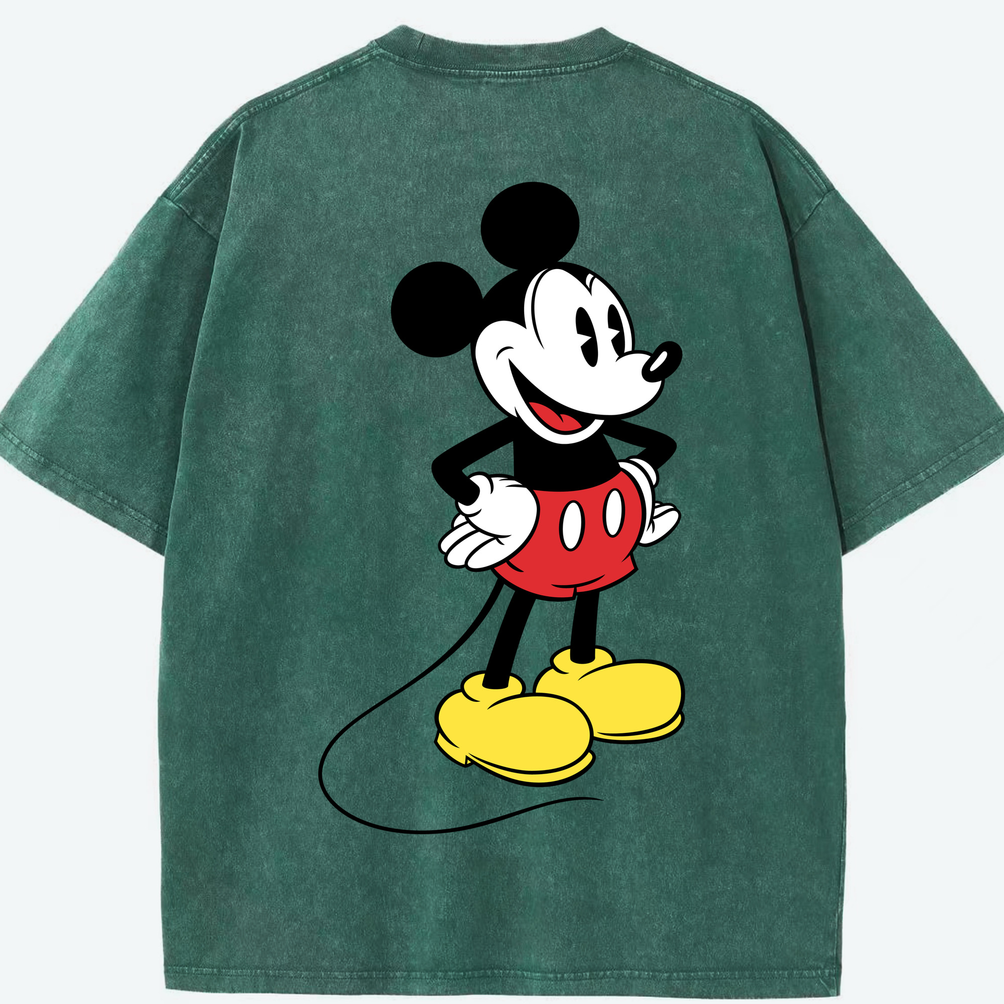（画像用） ミッキーマウス Mickey Mouse 綿100% ヴィンテージ風 半袖Tシャツ（背面プリント）